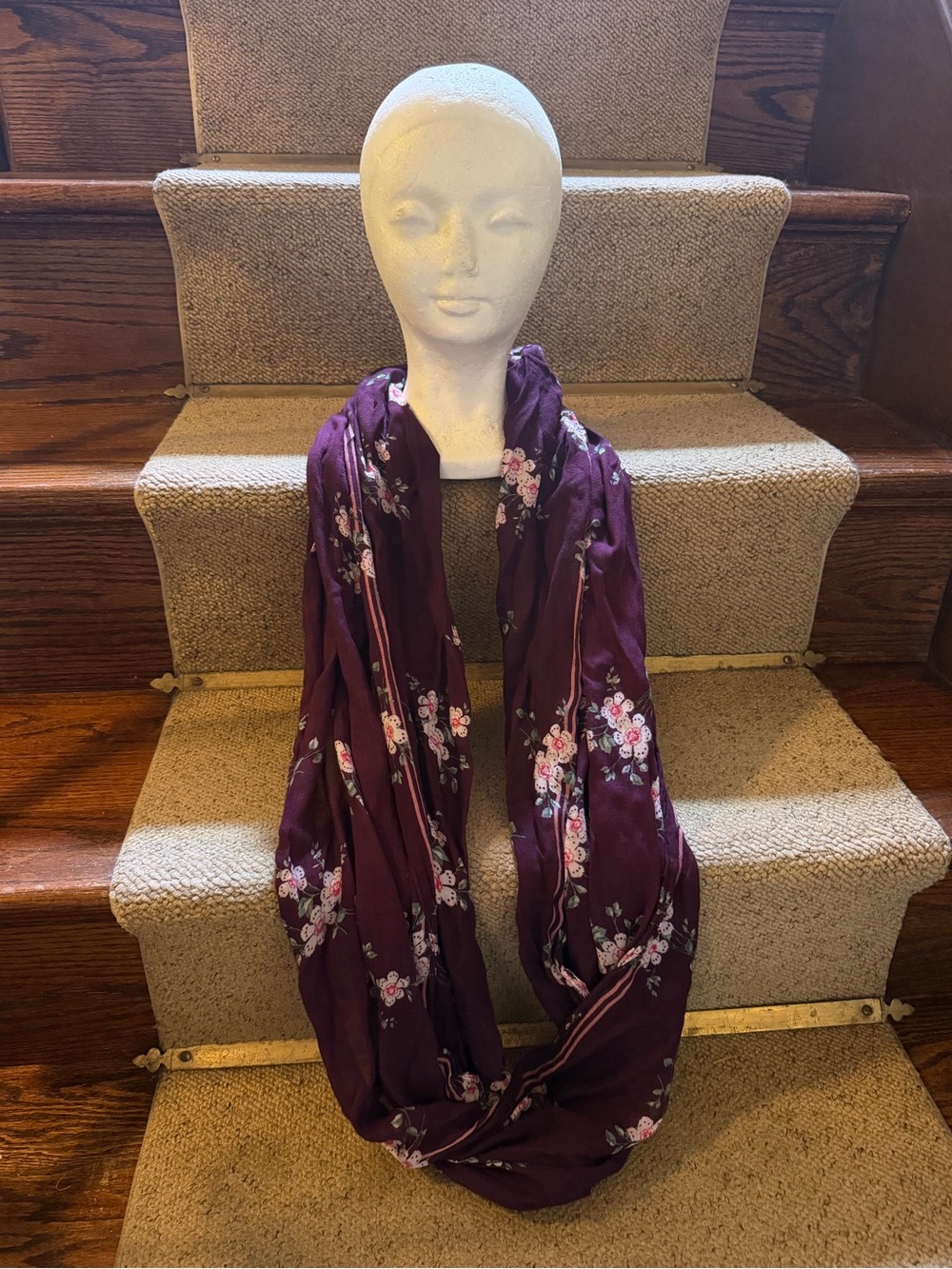 Loft Women's Floral Infinity Scarf - Purple